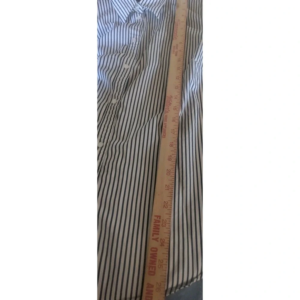 Lauren Ralph Lauren Womens 1X Blue White Striped‎ Cotton Button Front Shirt
